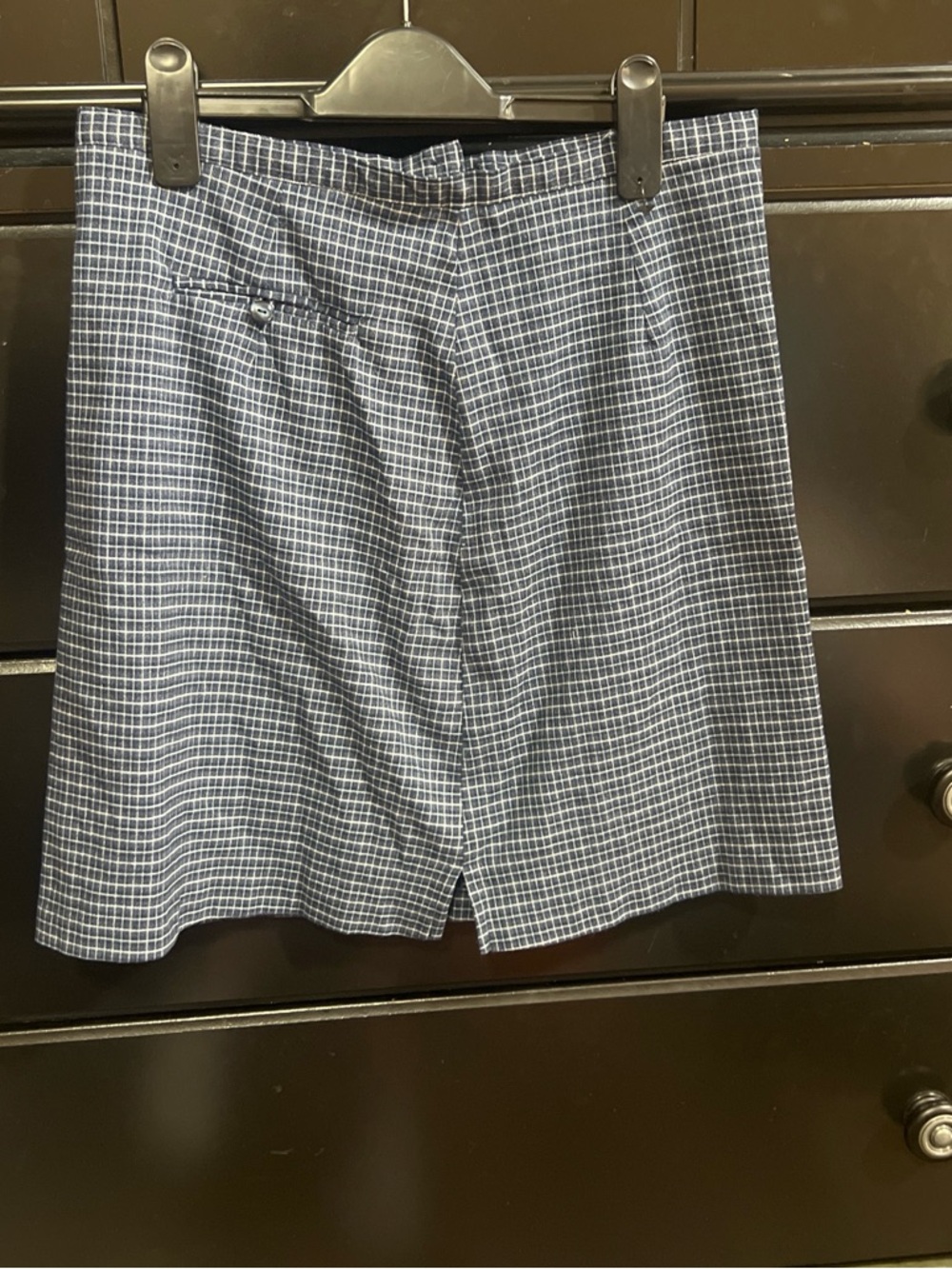 Maurices Navy and White Check Plaid Skirt